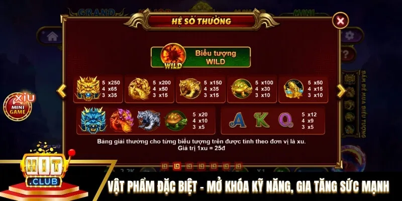 Hệ vật phẩm đặc biệt – Mở khóa kỹ năng, tăng sức mạnh